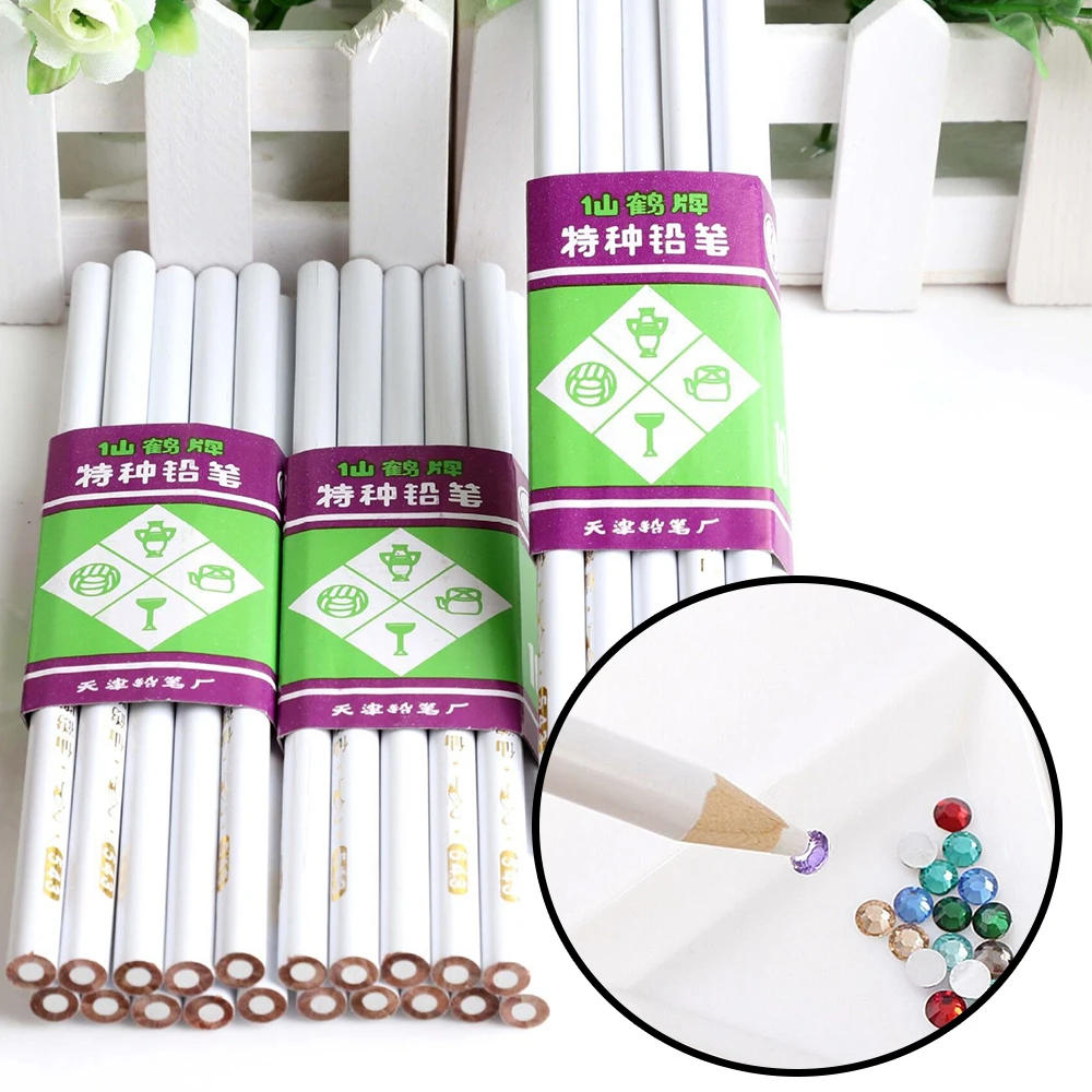 5/10pcs Picker Rhinestone Dotting Pencil For Nail DIY Picking Up Stones Crystal Gems Wax Pencil Wood Pen Nail Art Decoration Too