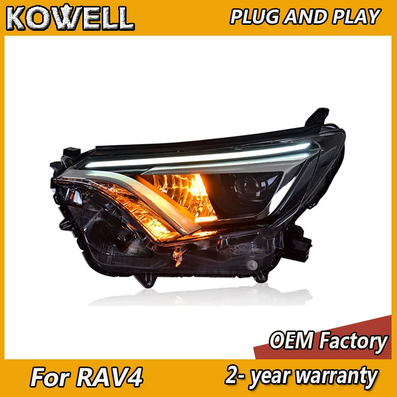 KOWELL Car Styling for Toyota RAV4 Headlights 2016-2019 RAV4 Head Light DRL Turn Signal Low High Beam Projector Lens