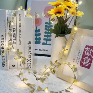 Işıklar düğün için bakır tel, küçük altın levhalar, perilerin ışığı, bir pil, evde bir parti, Noel için DIY süslemeleri, 2m 20 LED, 1 adet 8 noktalı en iyi satış sayfası-no. 7