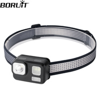 BORUiT B29 Mini LED Headlamp Red Light 500LM 8-Modes Waterproof Headlight Powerful Head Torch AAA Battery Camping Fishing Light