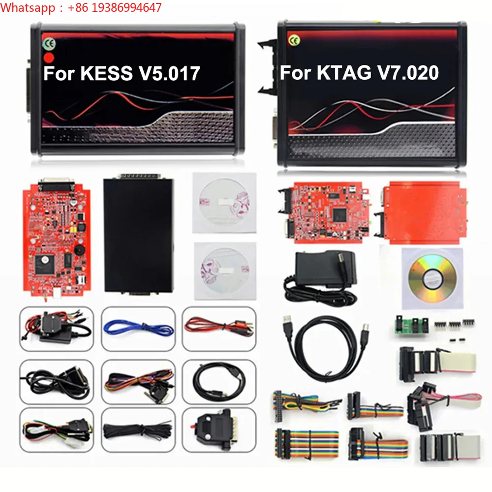 For Euro Red Board for KTAG or KESS V7.020 LED Light V2.25 2.23 ECU Programming Tool Chip Tuning Kess V2 for Ktag Code Reader