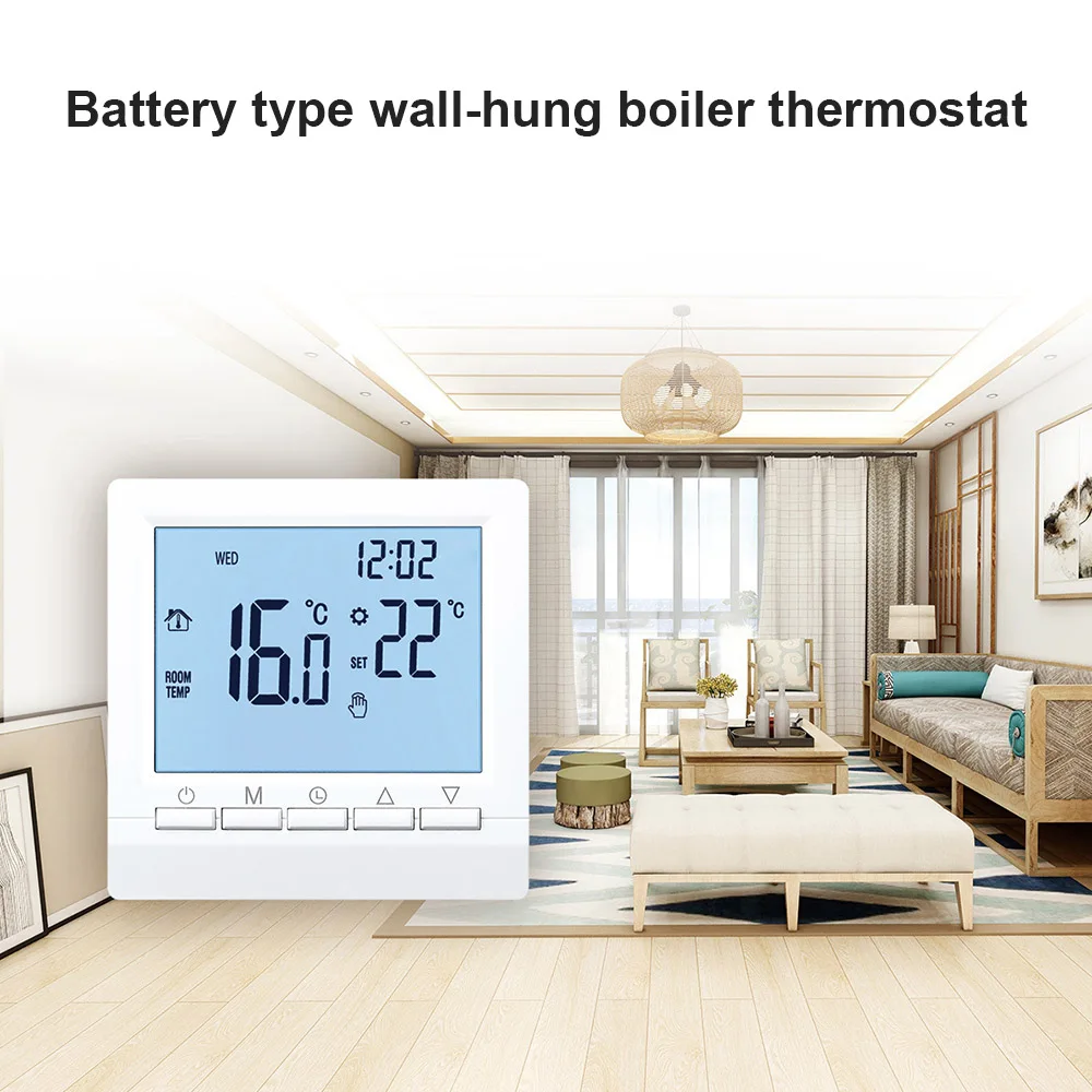 Imagem -06 - Termostato Digital para Caldeira a Gás Programável Semanalmente Controlador de Temperatura Ambiente Home Supply 3a