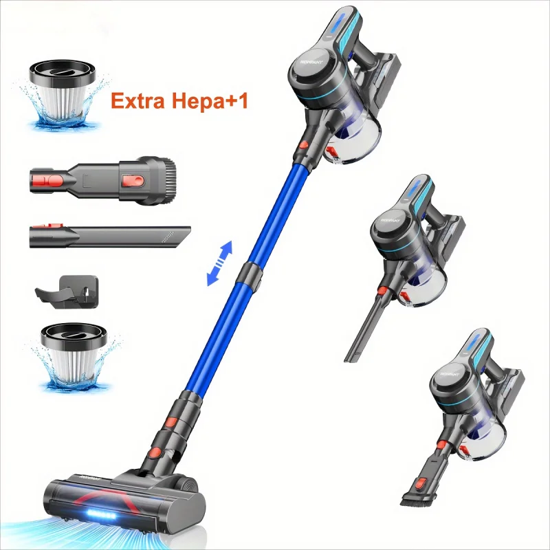 Cordless Vacuum Cleaner, 30Kpa Powerful Stick Vacuum With 45min Runtime, Anti-Tangle Vacuum Cleaners For Home