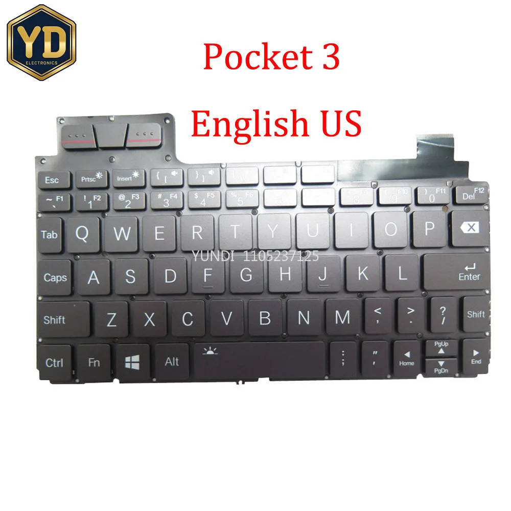 YD Laptop Mini UMPC Keyboard For GPD Pocket 3 P3 Pocket3 P3 United States US Pocket 4 P4 Pocket4 Black NO Frame New