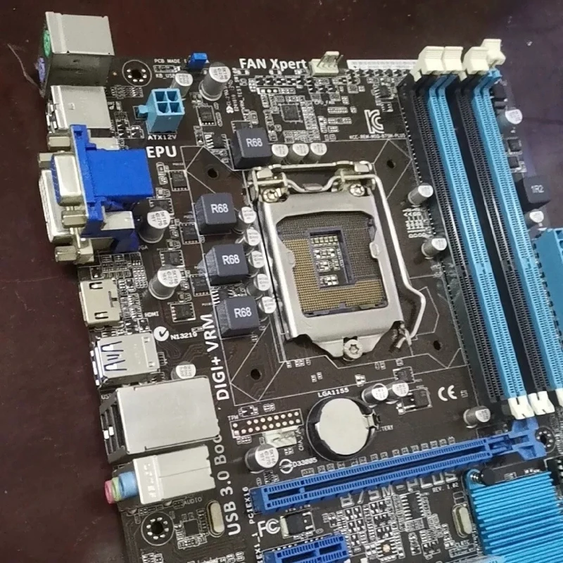 Used mATX Motherboard for ASUS B75M-PLUS LGA1155 B75 DDR3 4DIMM HDMI DVI VGA SATA3 Tested Good