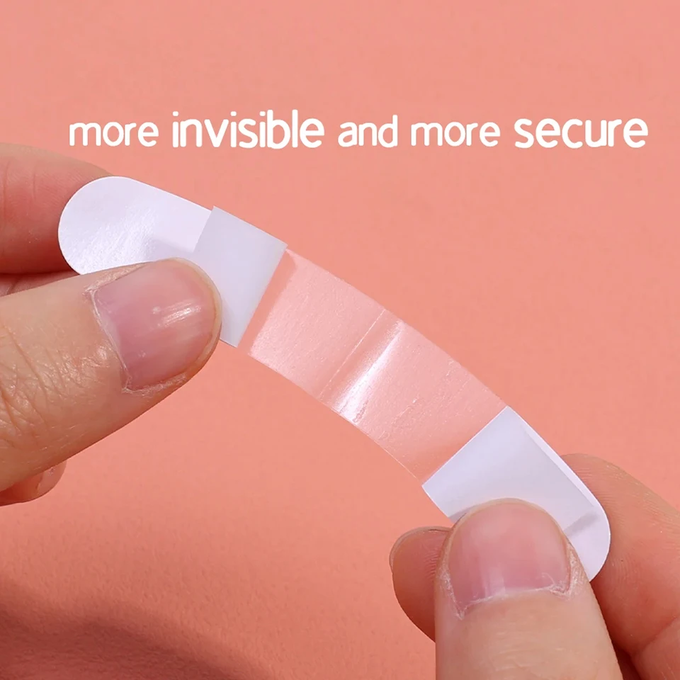50Pcs Anti-slip Invisible Safe Body Tape Adhesive Dress Cloth Double-sided Tapes Skin Sticker Bra Safe Strip Clear Lingerie Tape