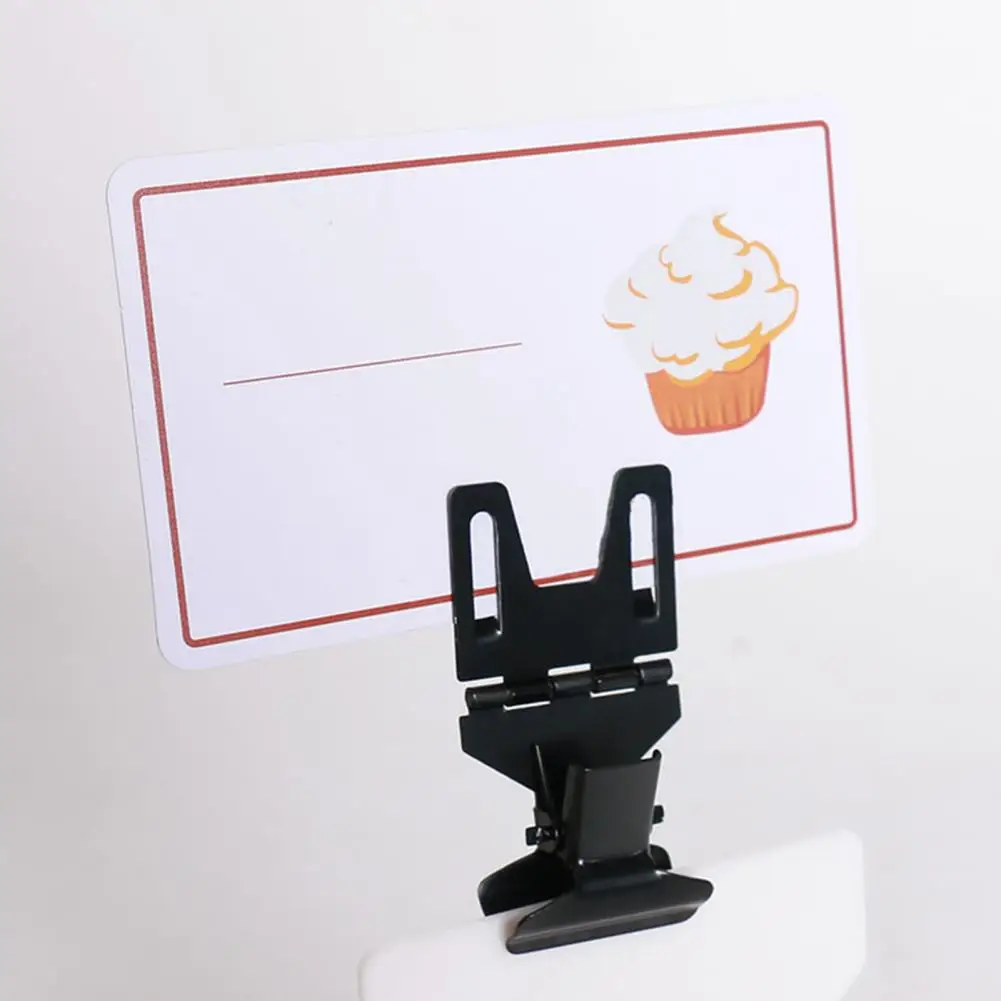 Stainless Steel 10Pcs Useful Price Tag Paper Card Display Sign Holder Lightweight Price Tag Holder Reusable   for Dessert Shop