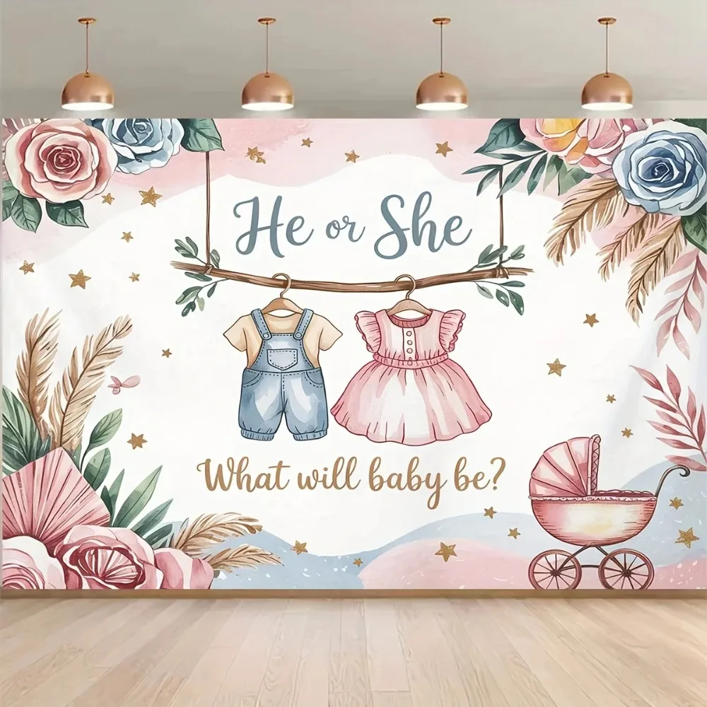Blue Pink Balloon Toy Bear Themed Party Background, Revealing Newborn Gender, Festival Decoration, Photography Studio Background