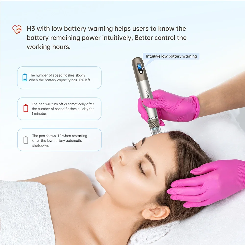 Hydra.pen H3 Pluma de microagujas profesional inalámbrica con cartuchos de agujas de 32 piezas Derma Pen Dispositivo de belleza para el cuidado de