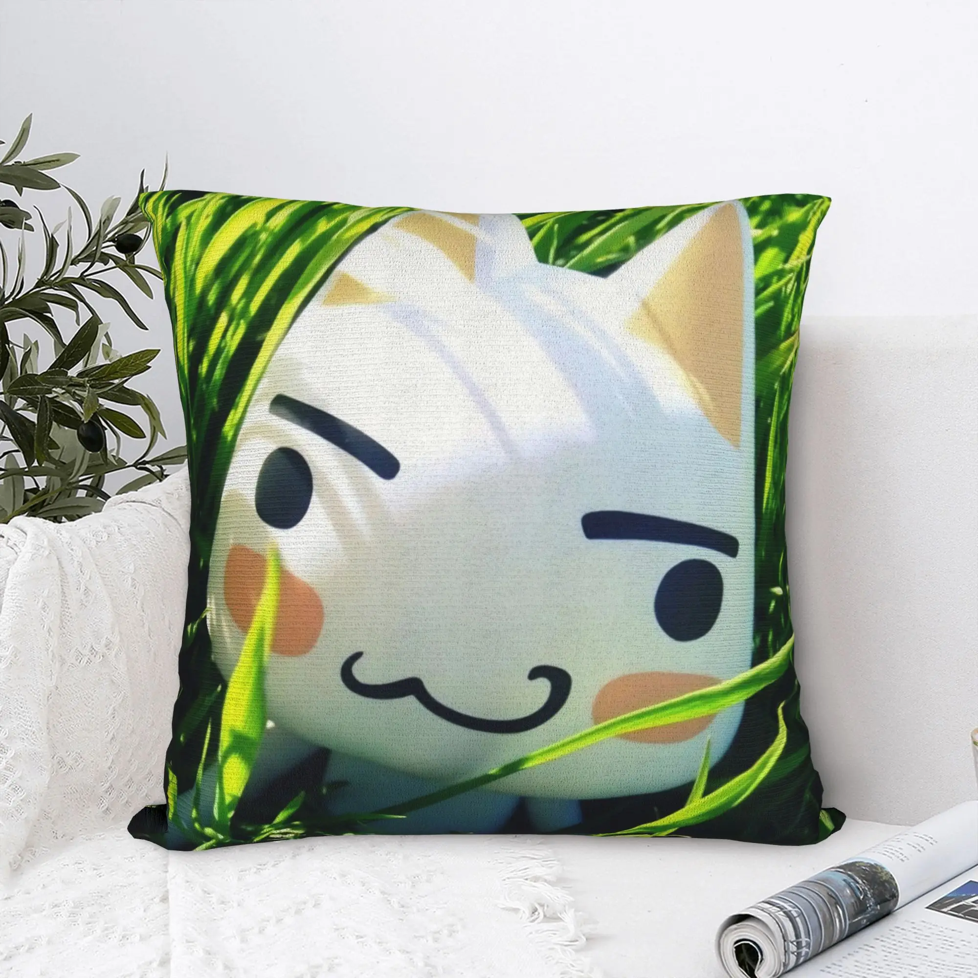 Toro Inoue Cat Pillowcase Polyester Cushion Cover Gift Kawaii Neko Throw Pillow Case Cover Home Zippered 45X45cm