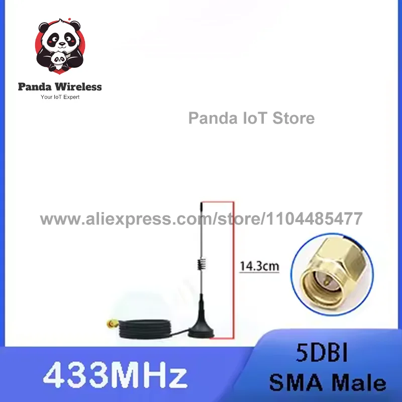 2PCS Full Band Multifrequency Antenna 4G LTE NB-IOT GSM 2G 3G WIFI 433MHz 15dbi High Gain Omnidirectional Suction Cup RG174 3m