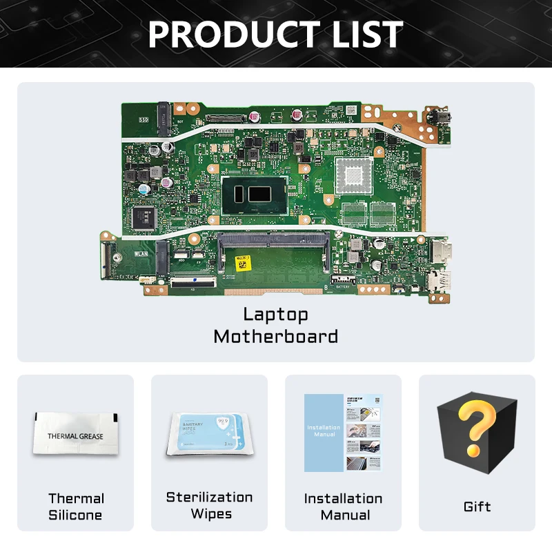 X409UA Laptop Motherboard For ASUS X509UA A409U F409U X409UB X509UB Mainboard With CPU i3 i5 i7 7th/8th Gen 4G-RAM