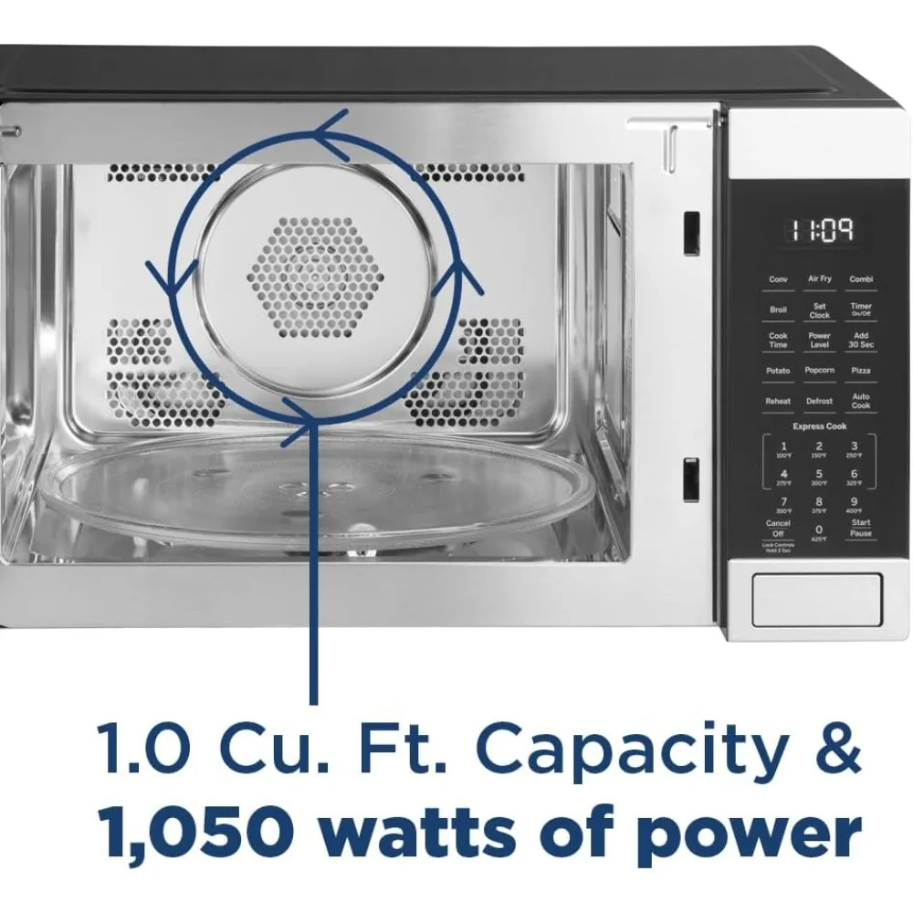 3-in-1 Countertop Microwave Oven, Complete With Air Fryer, Broiler & Convection Mode, 1.0 Cubic Feet Capacity