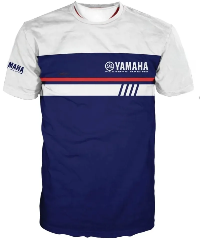 

Summer Hot Selling Yamaha Blue and White Color Blocked Short Sleeved Men and Women Casual Motorcycle Riding Sportswear for 2026