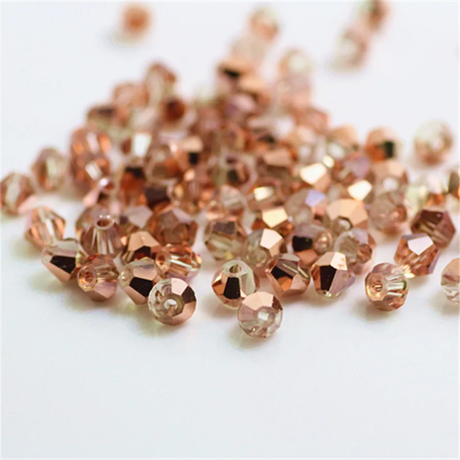 100pcs 4mm Bicone Austria Crystal Bead Charm Glass Bead Loose Spacer Bead for DIY Faceted Jewelry Making