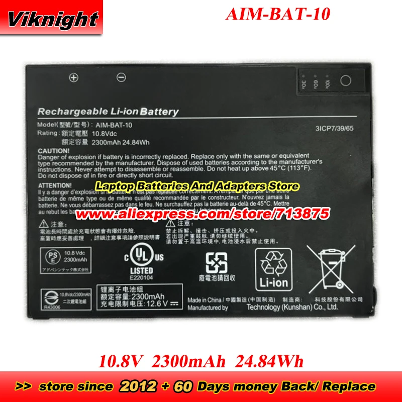 

AIM-BAT-10 Battery 10.8V 2300mAh 24.84Wh laptop Battery