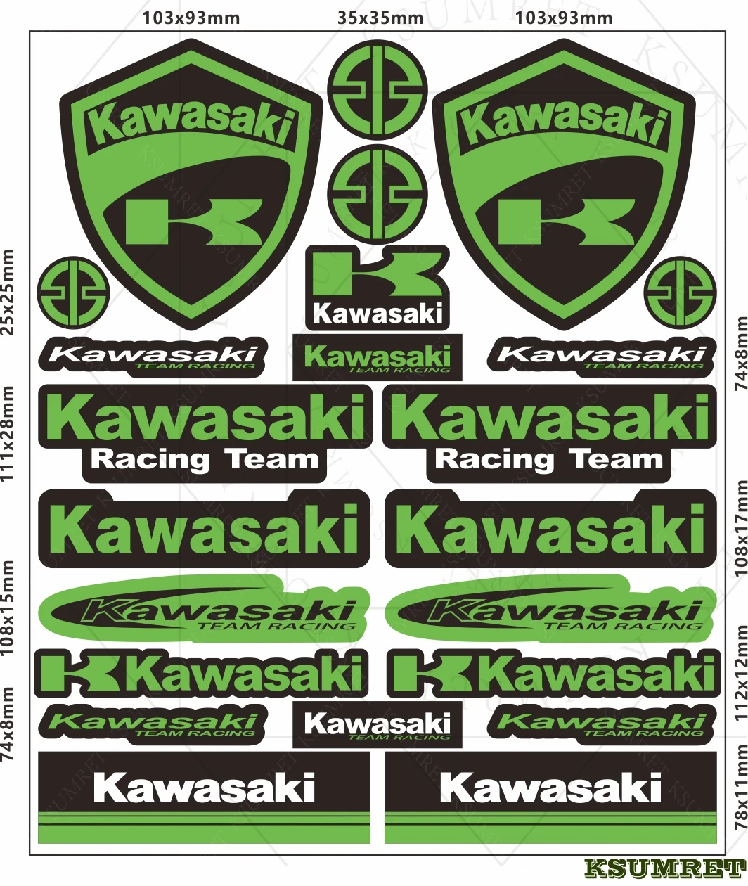 

Наклейки для мотоциклов Kawasaki Ninja, светоотражающие водонепроницаемые наклейки для шлемов, гоночные декоративные наклейки, аксессуары для мотоциклов Ninja, наклейки с логотипами спонсоров
