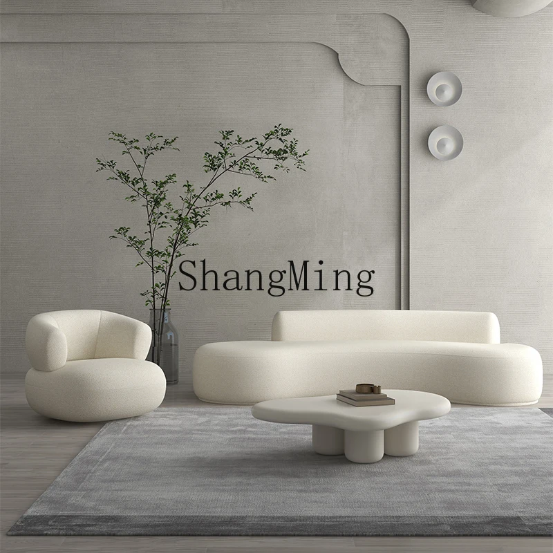

CL sofa wabi sand wind Internet celebrity living room luxury simple curved bed and breakfast reception clothing store sofa