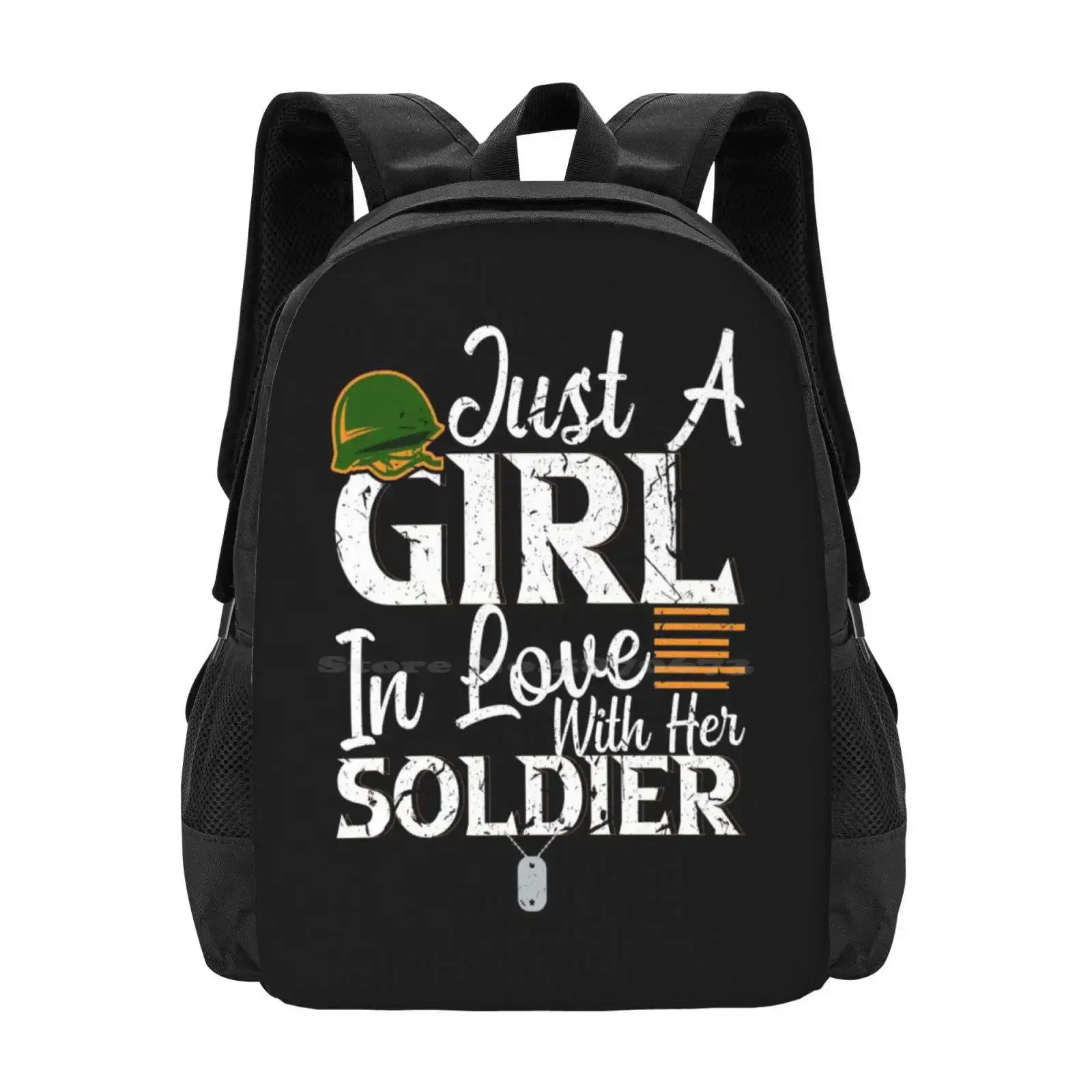 

Girl In Love With Her Soldier Army Girlfriend Wife Hot Sale Schoolbag Backpack Fashion Bags Army Girlfriend Army Wife War