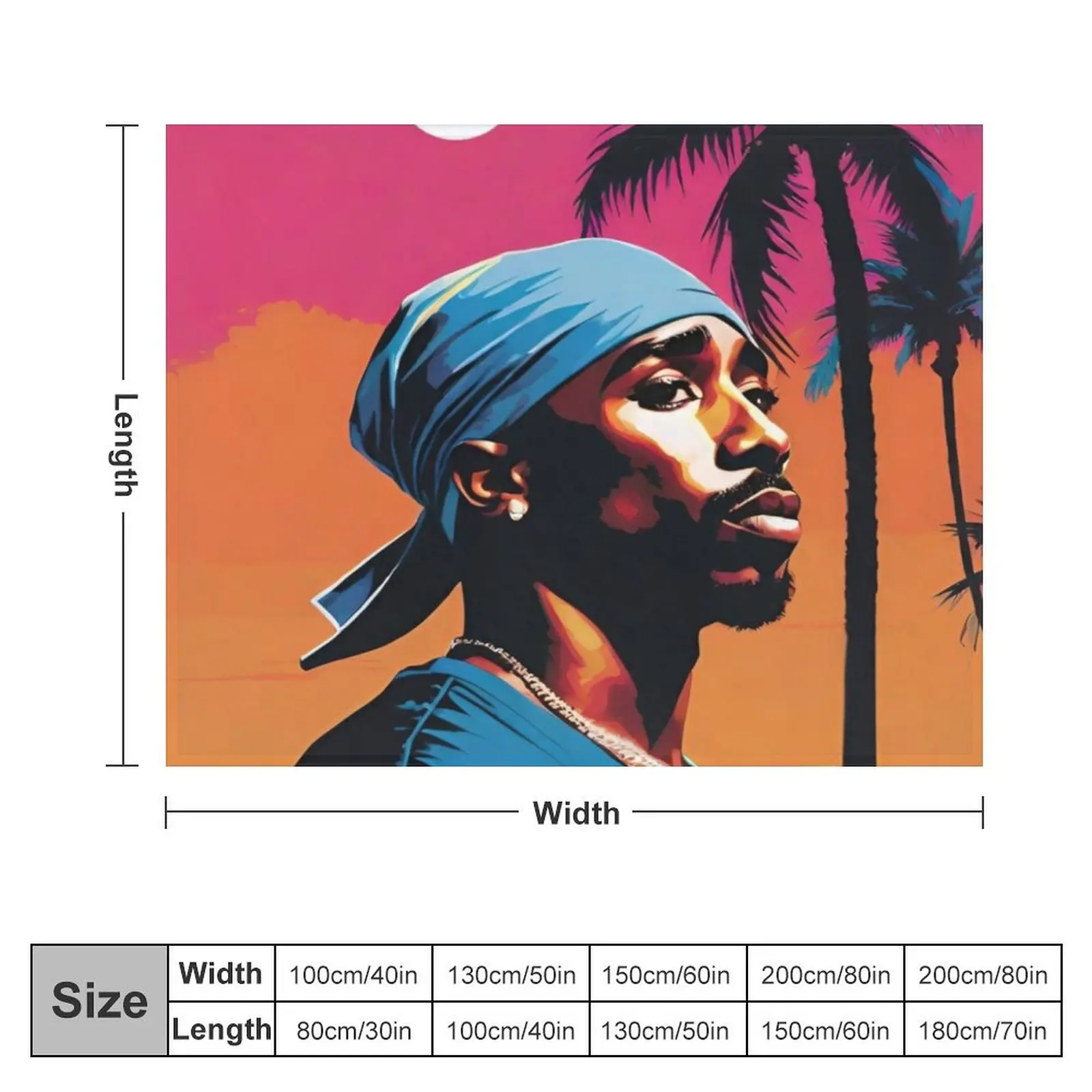 Tupac: West Coast Sunset Throw Blanket Kid'S Camping Blankets