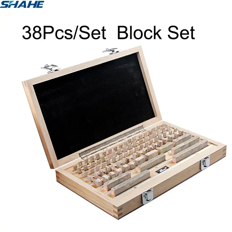 Shahe Block Gauge 38Pcs/Set 1 Grade 0 Grade Caliper Block Gauge Inspection Block Gauge Measurement Instruments