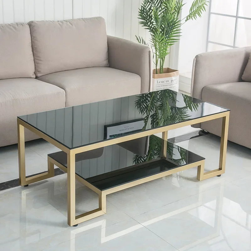 Nordic simple tempered glass coffee table, simple living room small apartment small coffee table