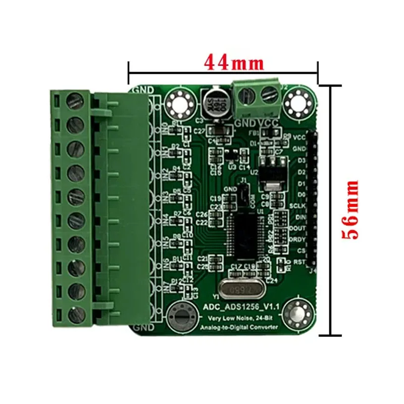 ADS1256 Module 24-Bit ADC, 8-Channel Data Acquisition Board with SPI Interface High-Precision ADC Sampling