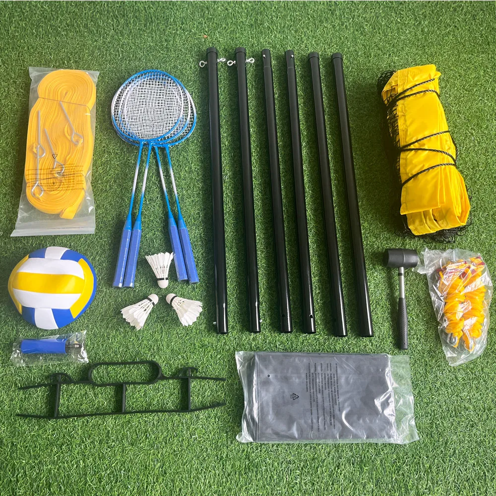 

Top Selling Portable Court Equipment for Beach and Backyard Outdoor Sports Beach Volleyball Net and Badminton Net