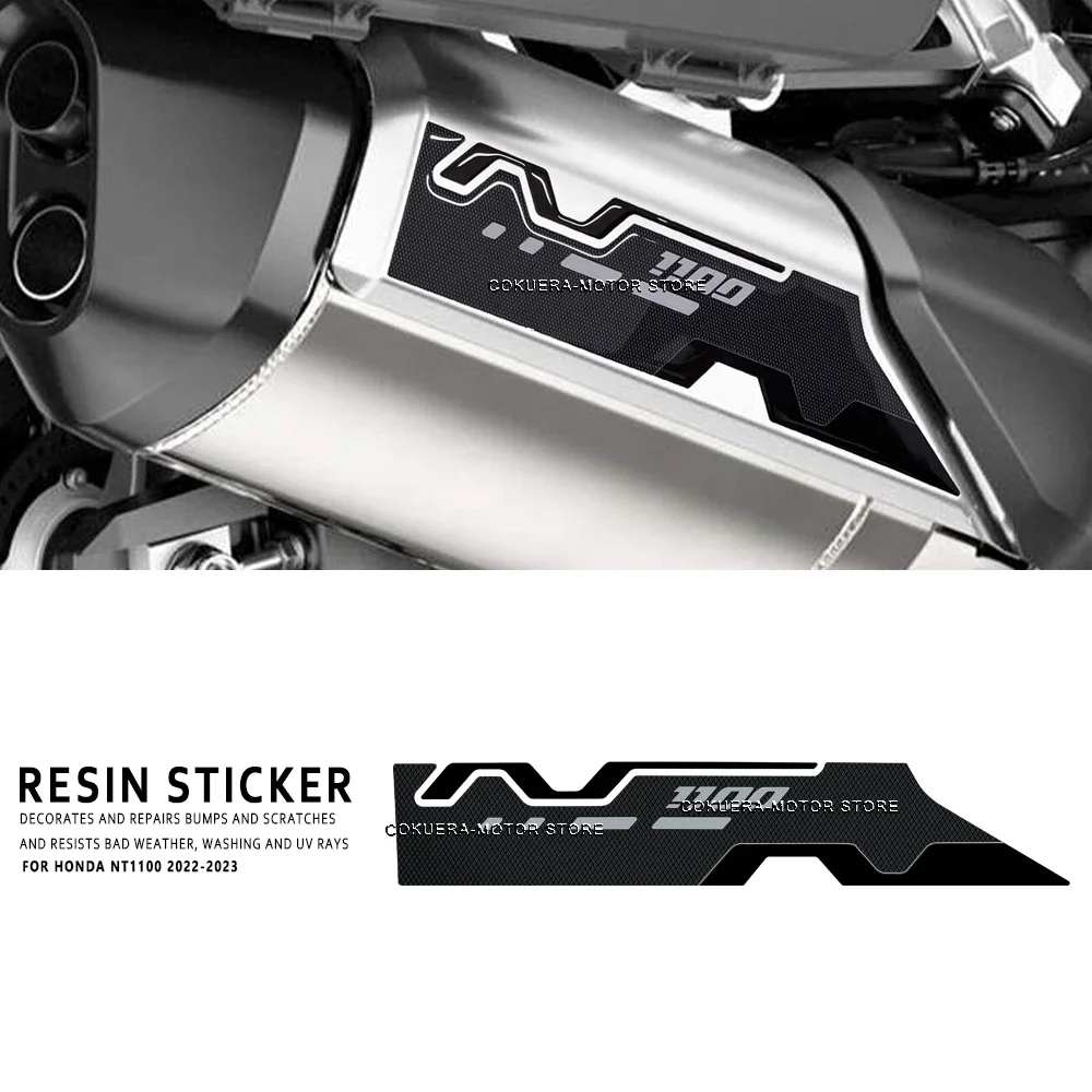 

For Honda NT1100 NT 1100 2022-2023 Motorcycle Accesscies Protection Silencer Rear Body Sticker 3D Resin Sticker