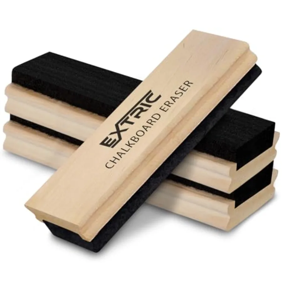 

Chalkboard Eraser 3 Pack, Chalk Eraser for Chalkboard, Sturdy Wooden Handle with Premium Felt, Great for School, Office and Hom