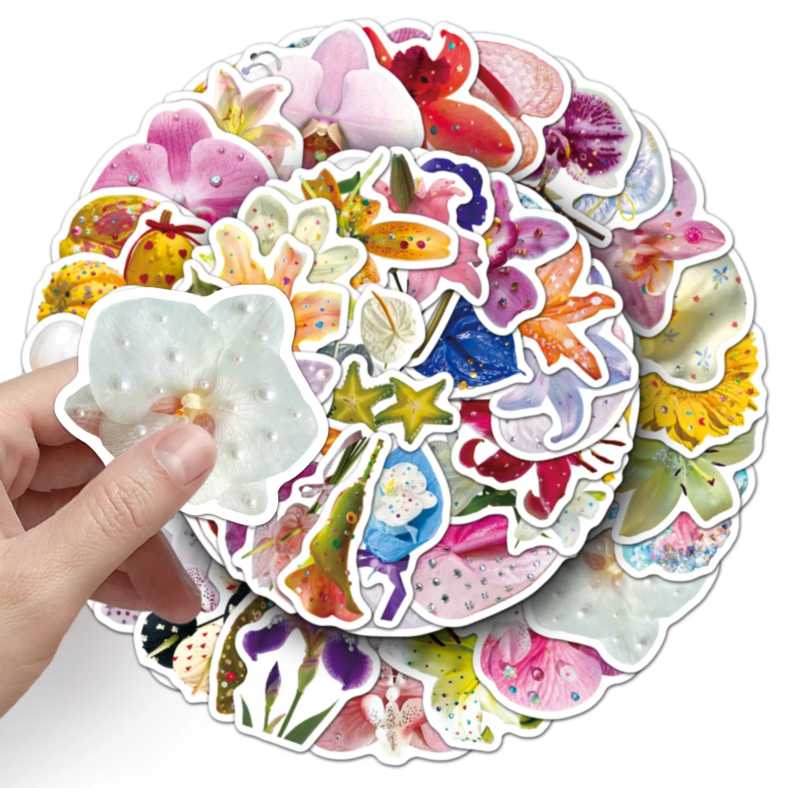 50 個 INS スタイル漫画の花ステッカー植物落書き防水デカールおもちゃギフト DIY 冷蔵庫鉛筆箱スクラップブックバイク