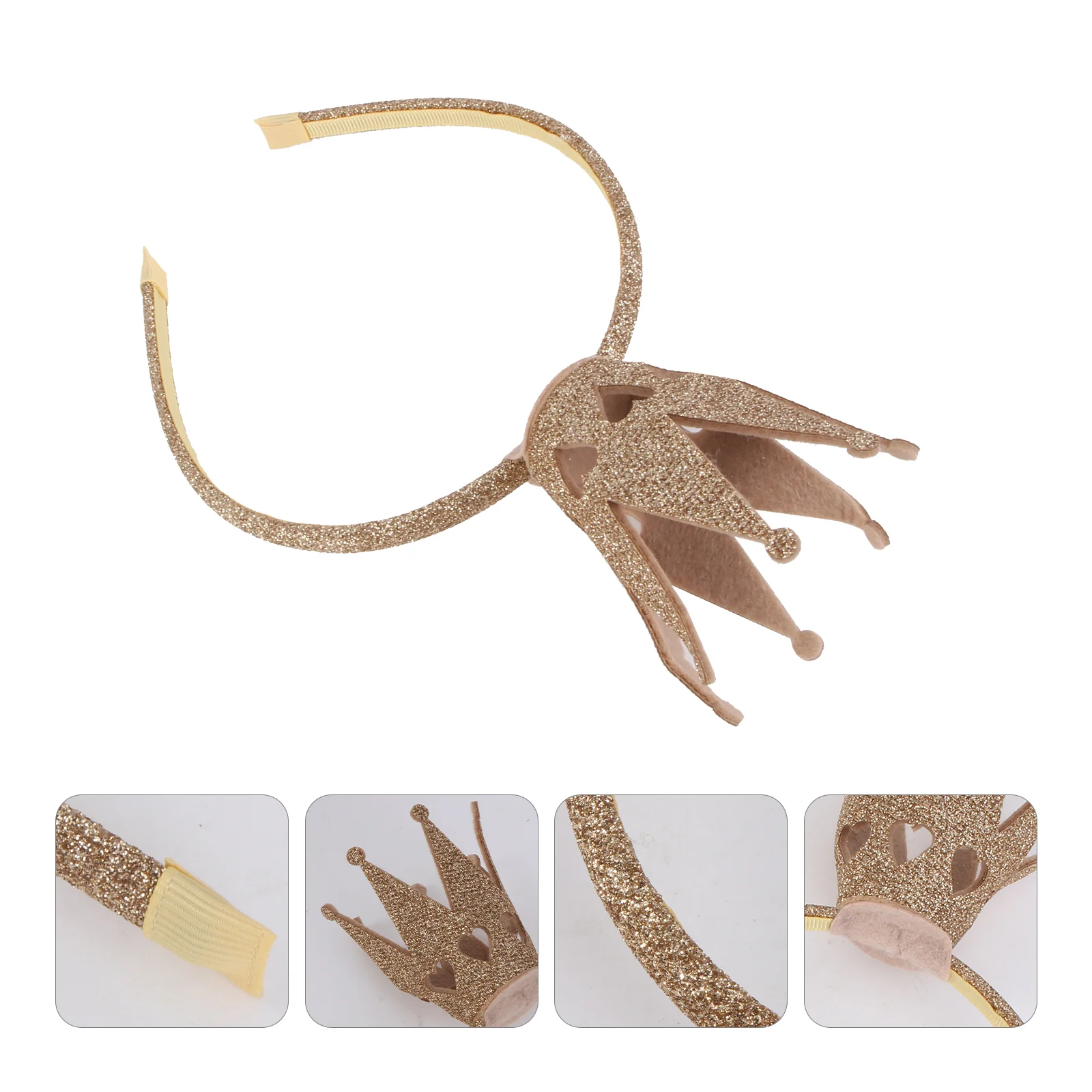 

Golden Crown Bands Headbands Party Decor Kids Hair Hoop Hair Hoop Carnival Accessory One Size Fits Most