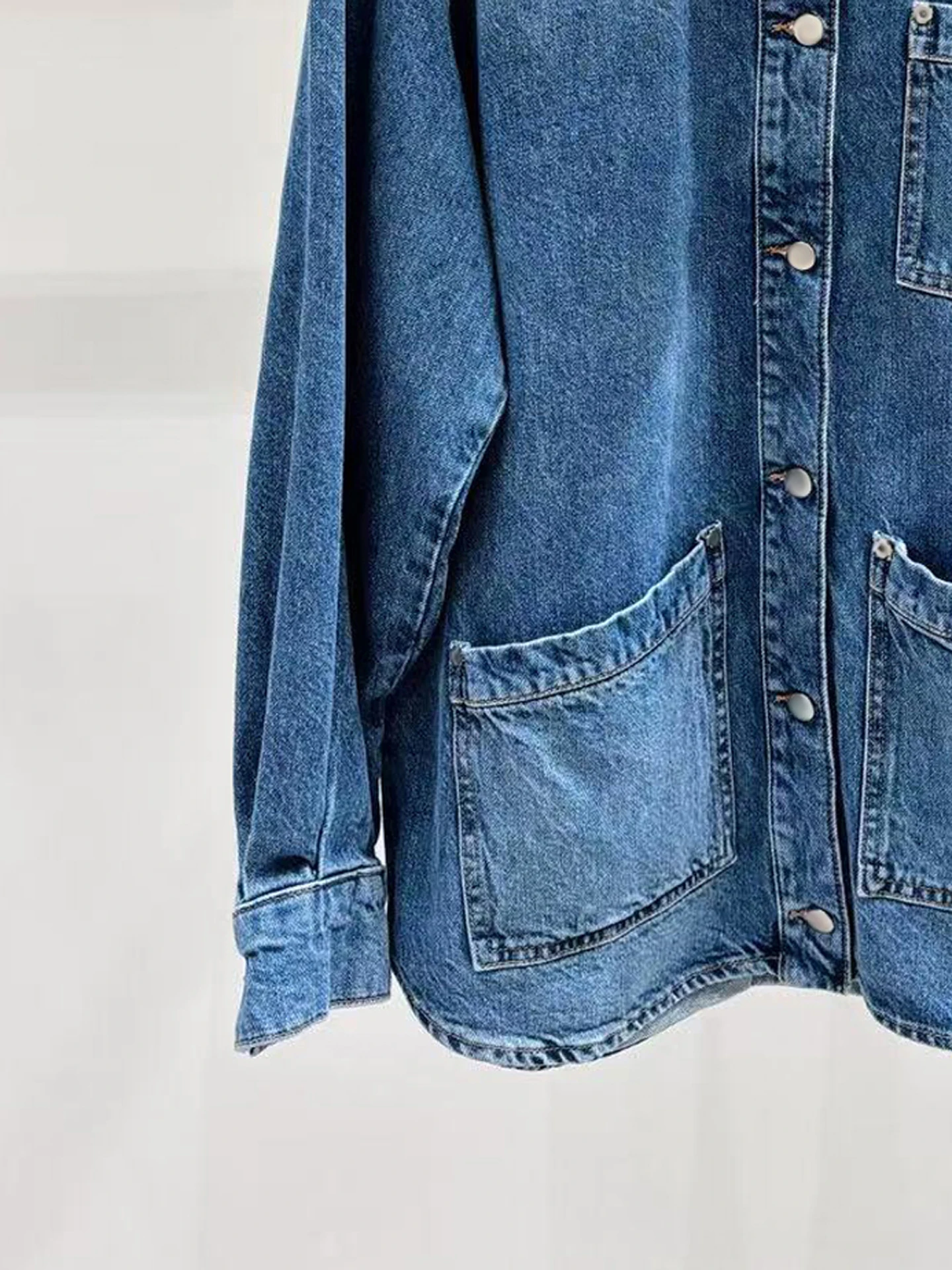 M Home Southern Oil الراقية المرأة Faion الخريف تصميم صغير تحسس Waed خمر طوق الدنيم Jaet ملابس خارجية #4