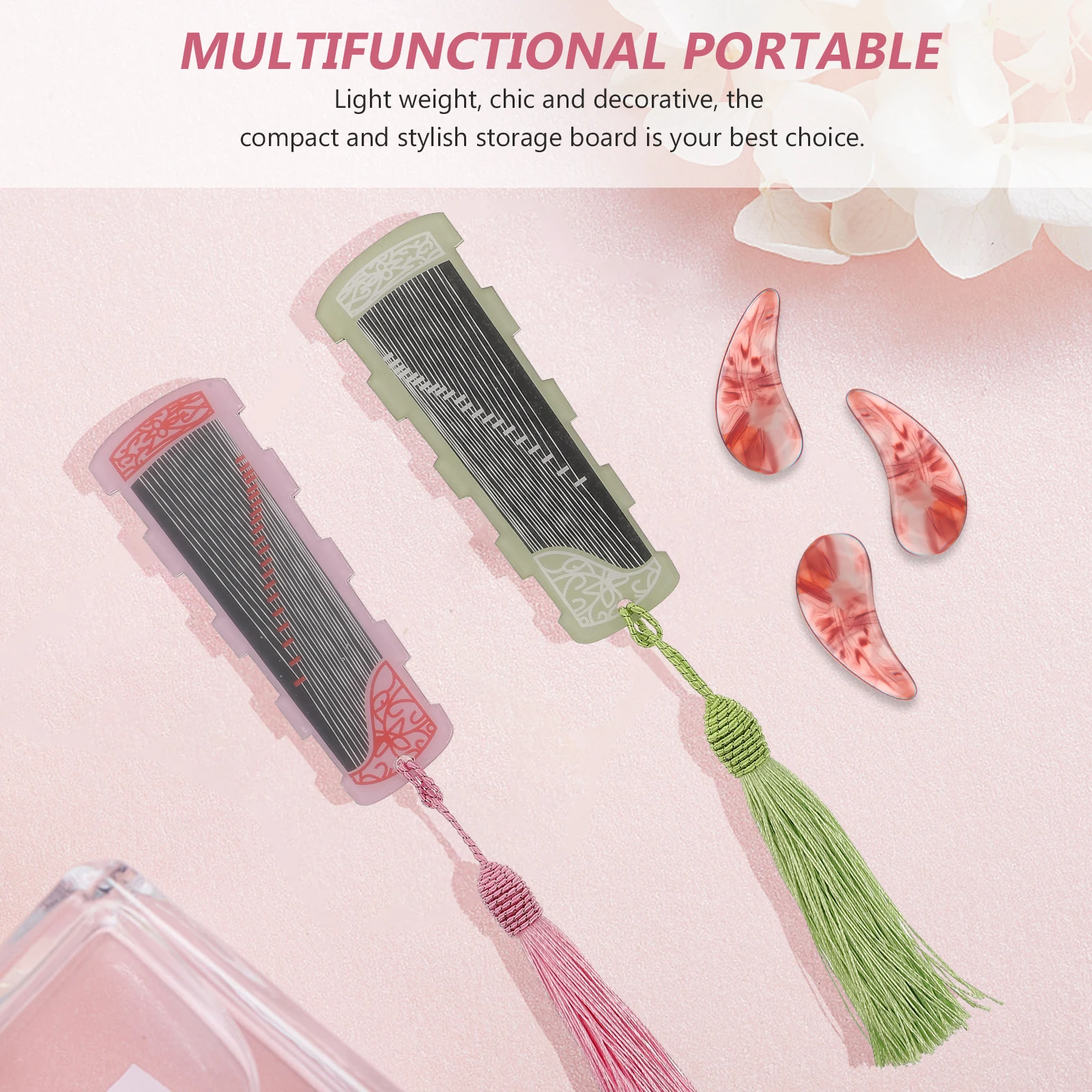 

2 Pcs Acrylic Storage Board for Picks Guitar Pipa Hairpins Lightweight Durable Compact Stylish Long Lasting for Guzheng