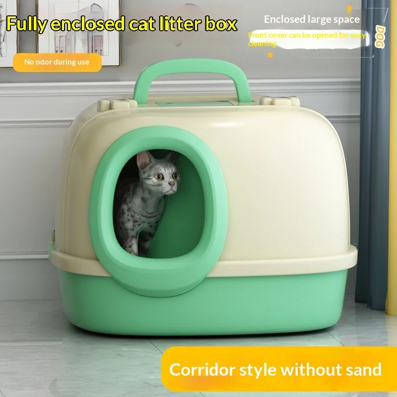 Caja de arena cerrada extra grande para gatos, anti-salpicaduras - imagen 2