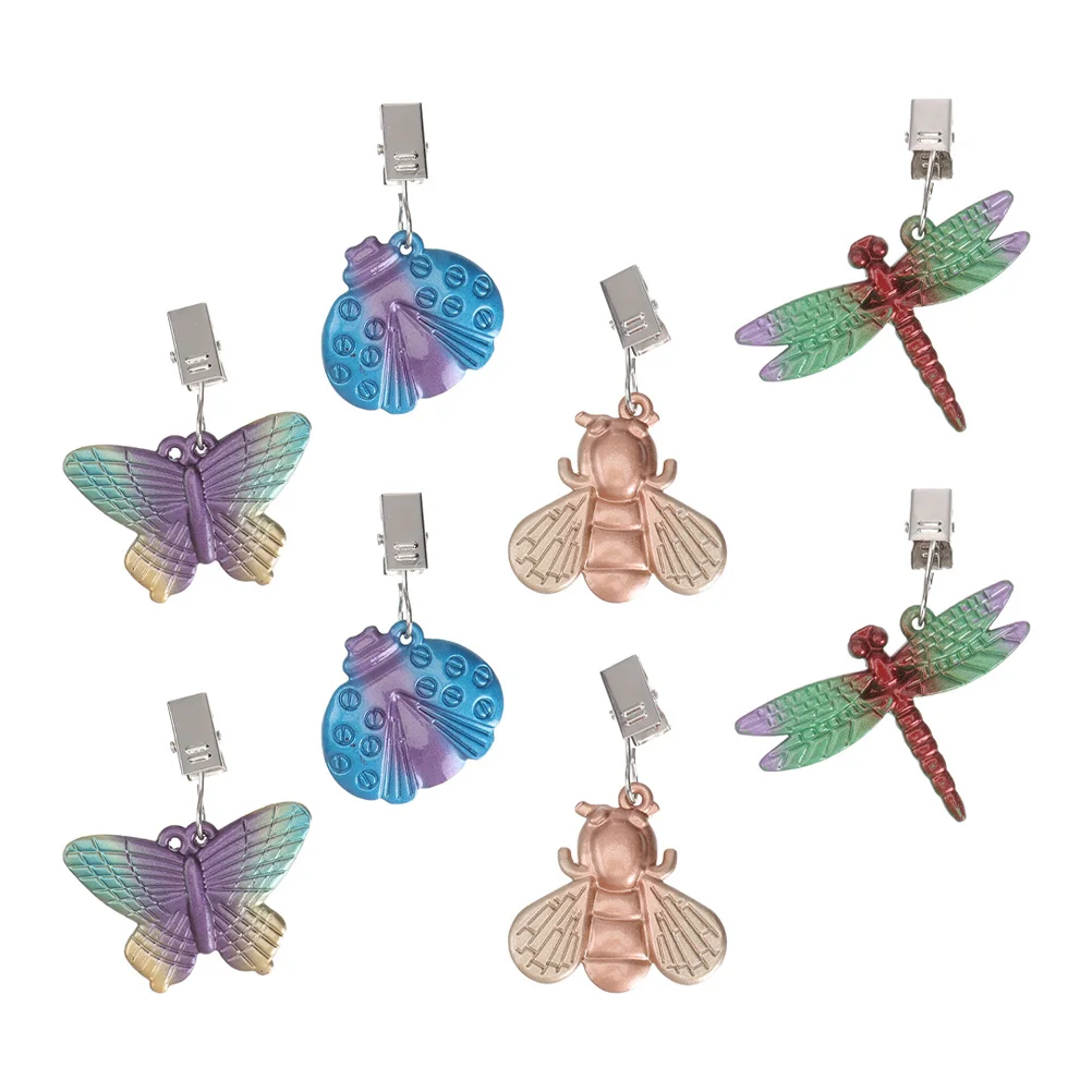 

8Pcs Tablecloth Clips Alloy Fixed Pendants for Outdoor Patio Windproof Decorative Table Weights Party Picnic Table