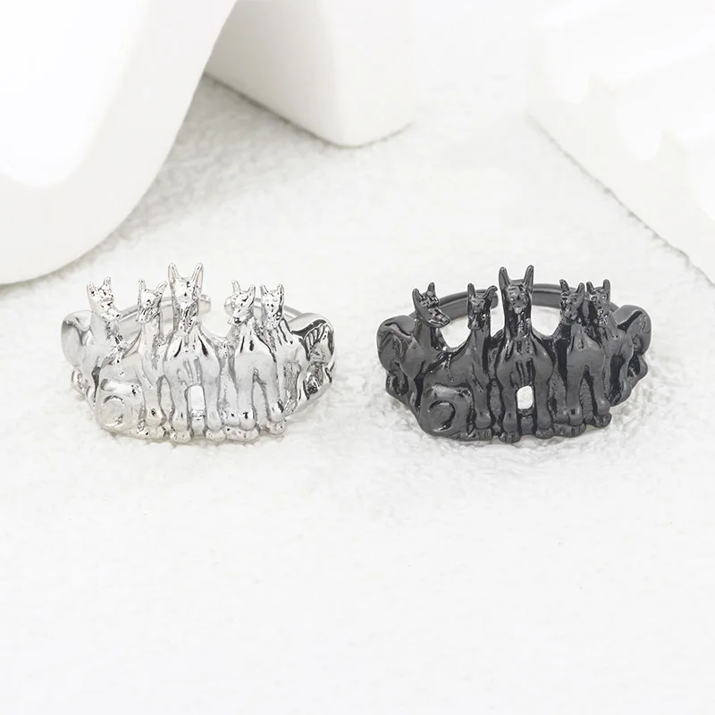 

925 Sterling Silver Dubin Dog Punk ​Rings For Women Wedding Party Luxury Jewelry Accessories Wholesale Argent 925 Jewellery