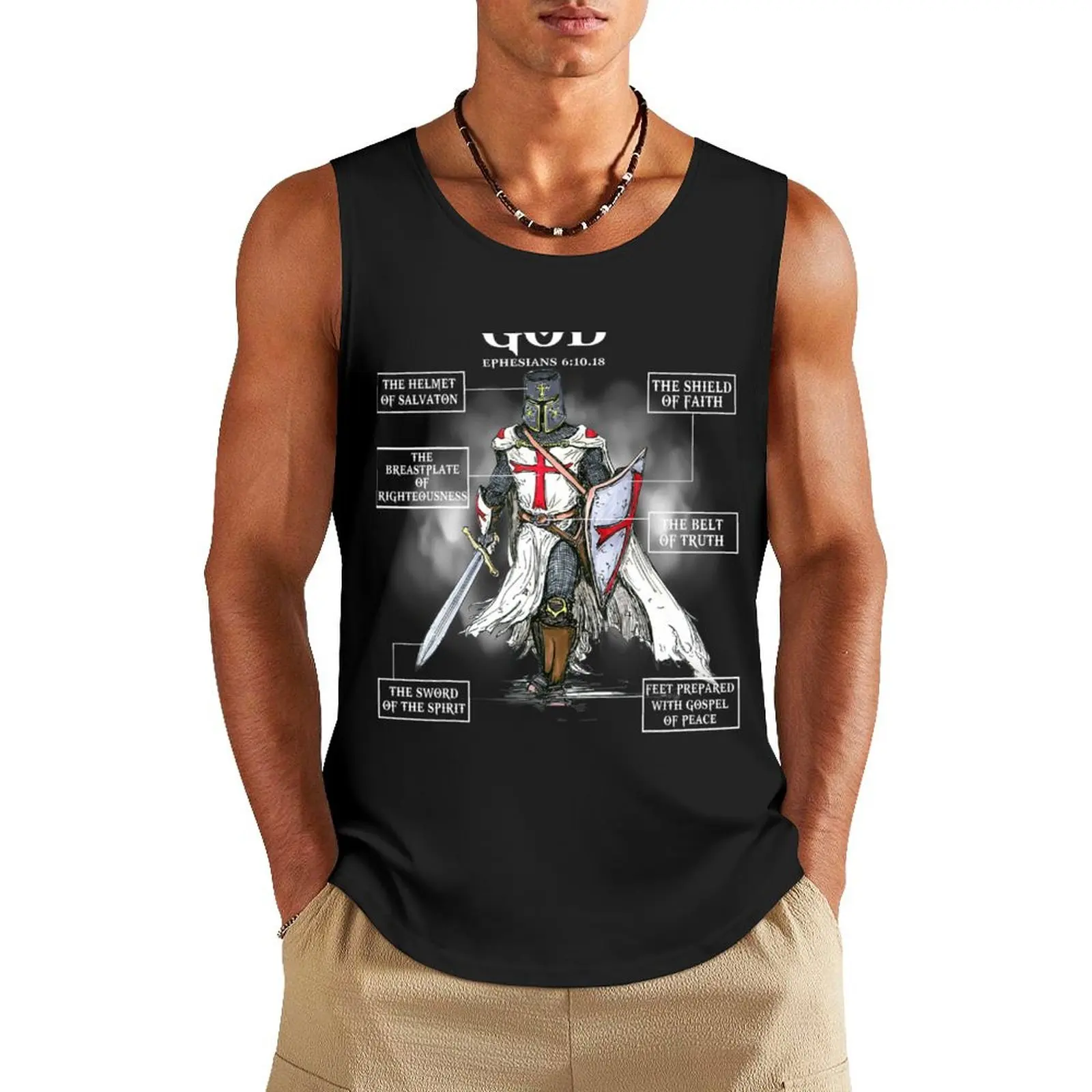 

Armor Of God Bible Verse Great Gift For Religious Christian Tank Top Men's t-shirts cotton t-shirts man Men's gym clothing