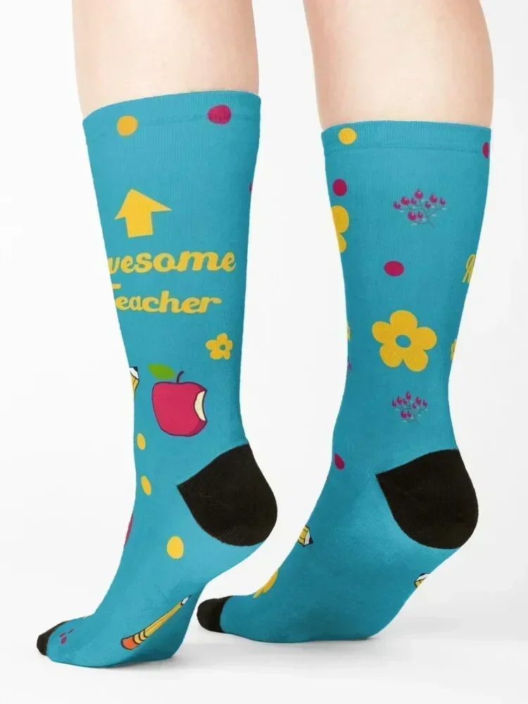 Women's Awesome Teacher Socks funny sock fashionable luxury halloween Socks Girl Men's
