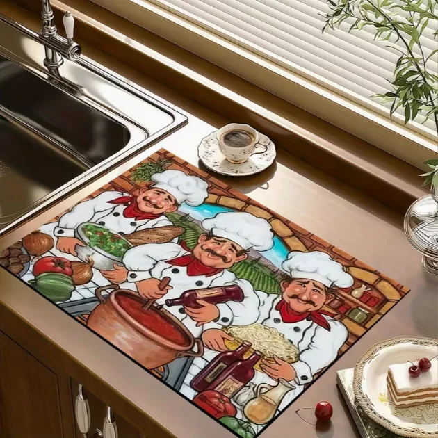 Almohadilla de secado para máquina de café, almohadilla creativa para escurrir pasta de sopa de tomate deliciosa, almohadilla multifunción para el hogar