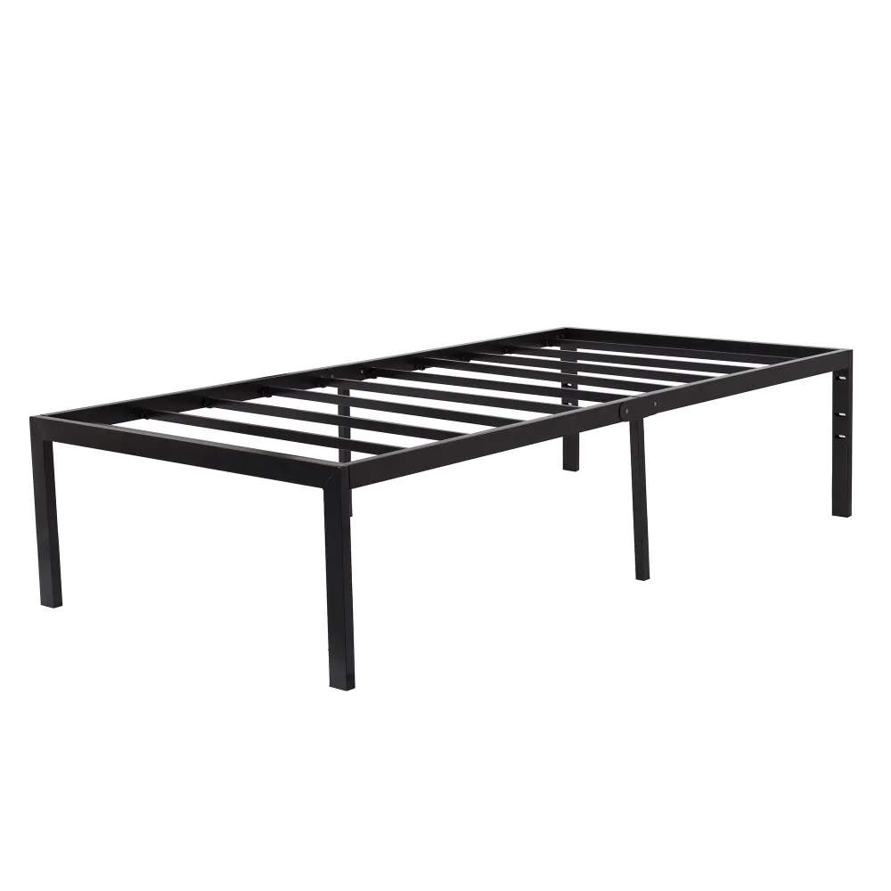 

Bed Base, 18" Adult Dura Metal Frame, Non-Slip, Easy Assembly, Noise Free, Maximum Storage, Black, Twin Size,bed Bases