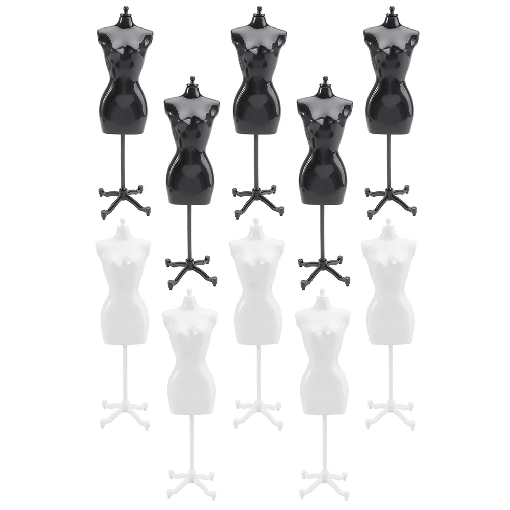 

10 Pcs Mini Mannequin Toy Dollhouse Dress Rack Clothing Display Stand Mini House Decor Accessories for Lovers