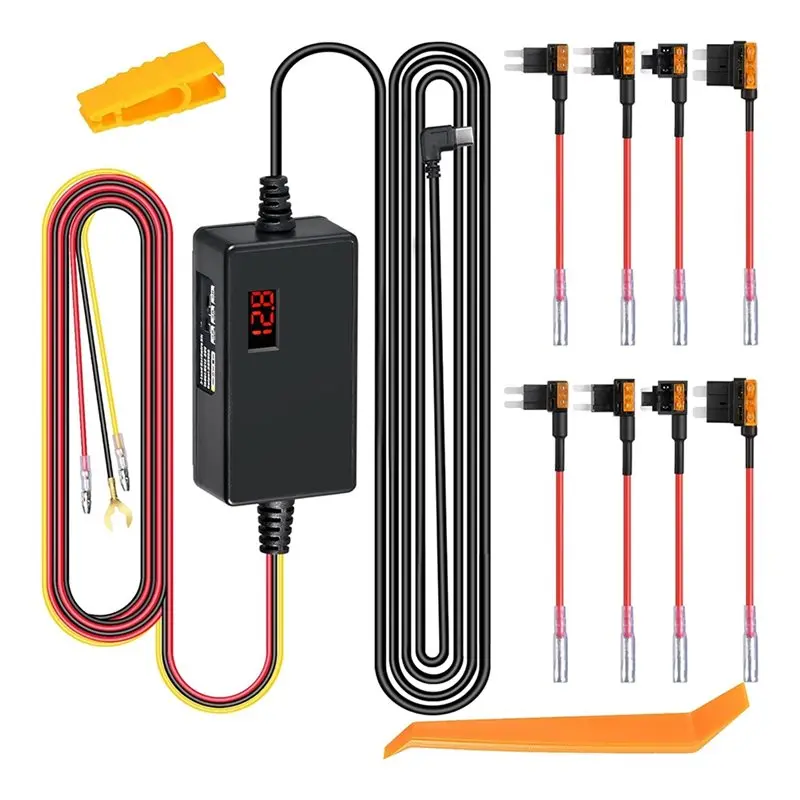 Dash Cam Hardwire Kit- Fuse Tap Adapter 12V/24V With Low Voltage Protection Suitable For Most USB-C Models