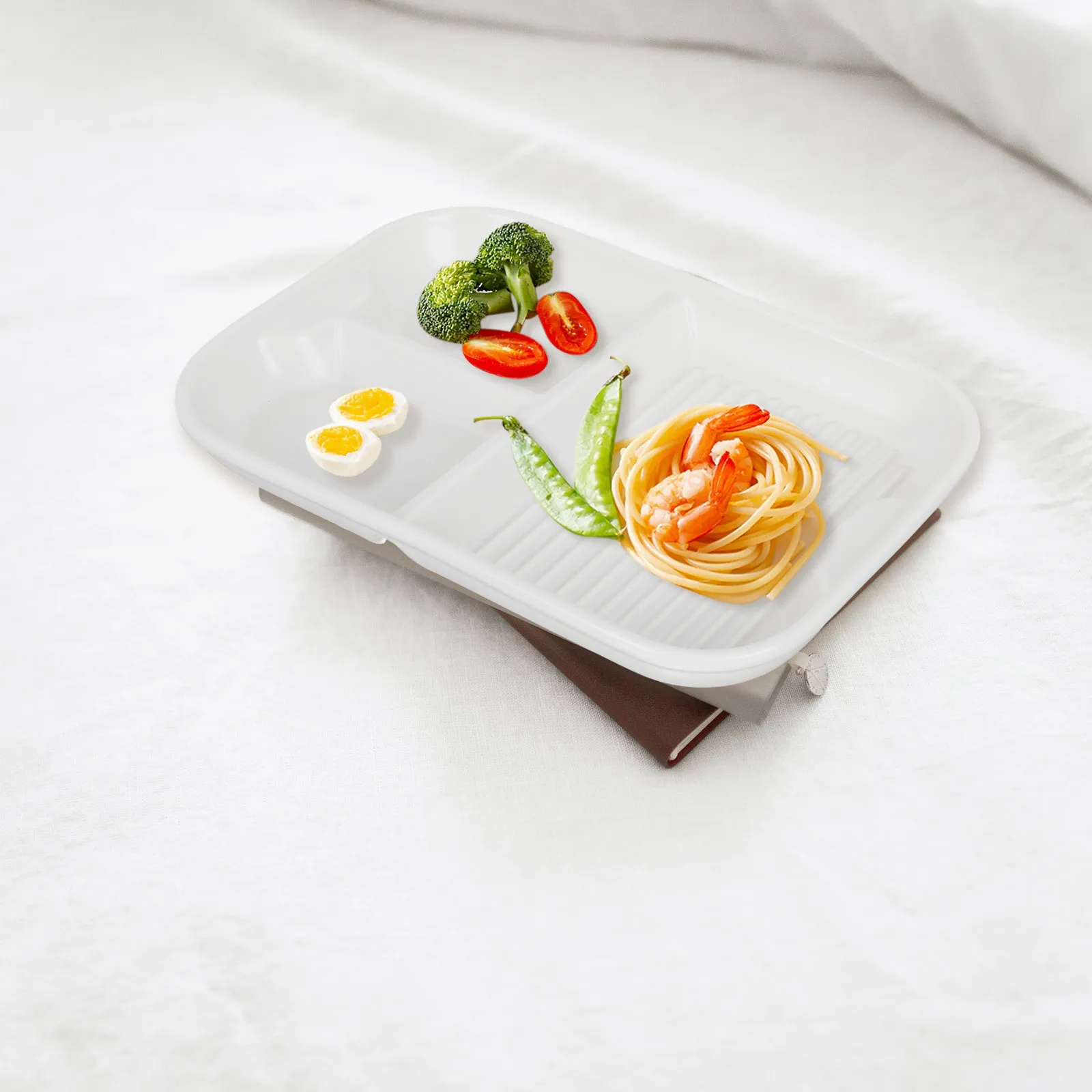 

Ceramic Divided Plate Premium Craftsmanship Compartment Tray for Breakfast Appetizers Snacks Party Home Tableware