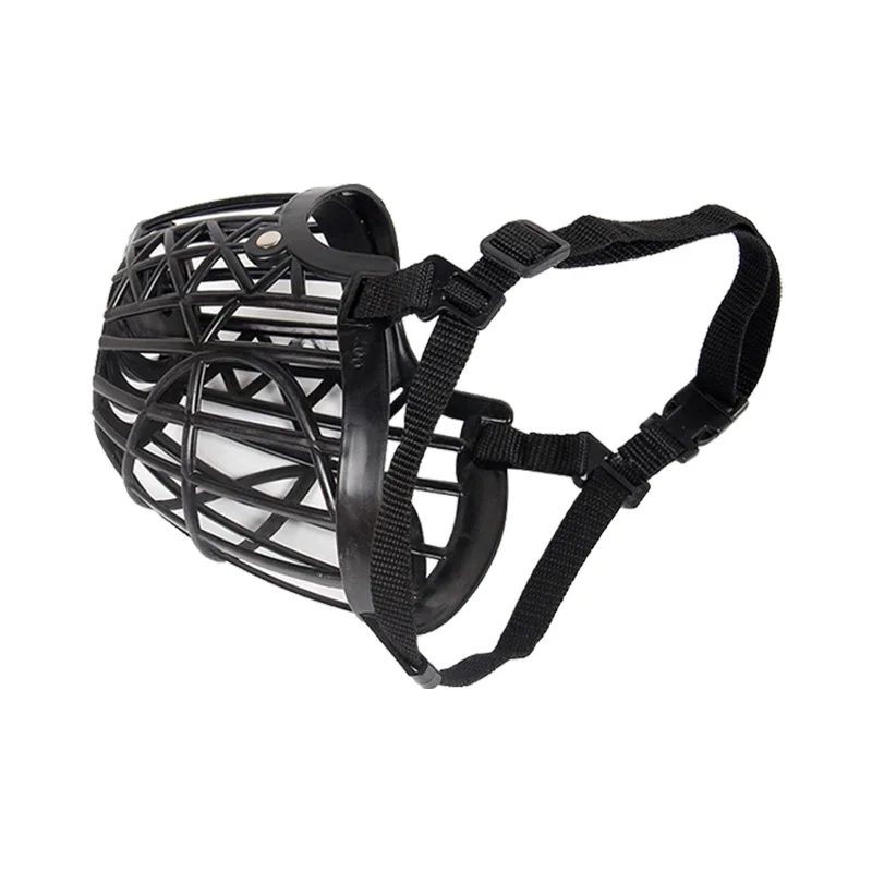 New Bite Basket Breathable 1pcs Collar No Bite Basket Pets Supplies Adjustable Muzzle Cages PE Dog Muzzle Cage Black Mouth Mesh