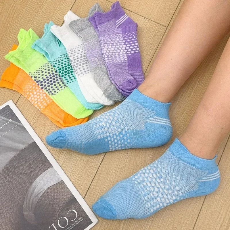 1/5pairs Fitness Ankle Sport Socks Man Woman Mesh Breathable Quick-Drying Running Outdoor Cycling Travel High Elastic Soft Socks