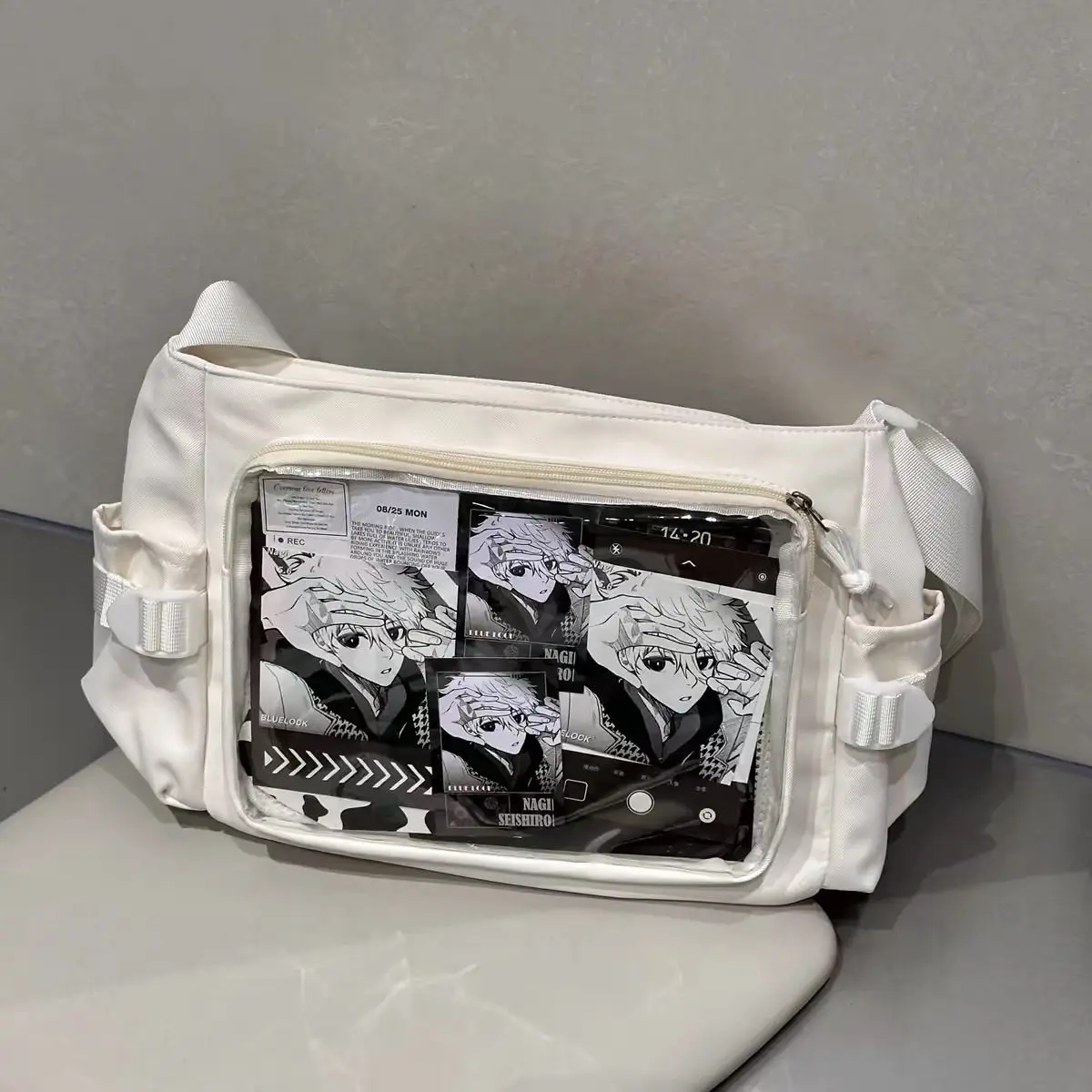 الحرم الجامعي تنوعا بسيط بلون الكتف Crossbody حقيبة ساعي البريد للفتيات Ulzzang Diy Ita حقيبة JK موحدة Y2K دمى حقيبة