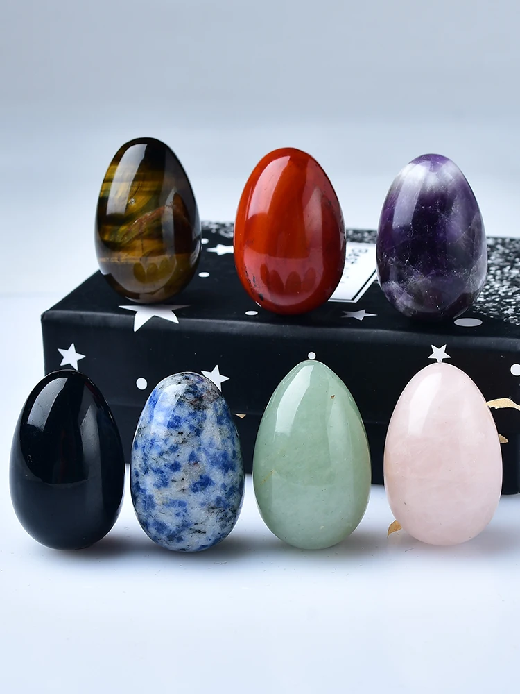 1Set Seven Chakra Natural Crystal Mini Eggs Gem Energy Gift Women Kegel Exercise Pelvic Floor Muscle Vaginal Health Care Massage