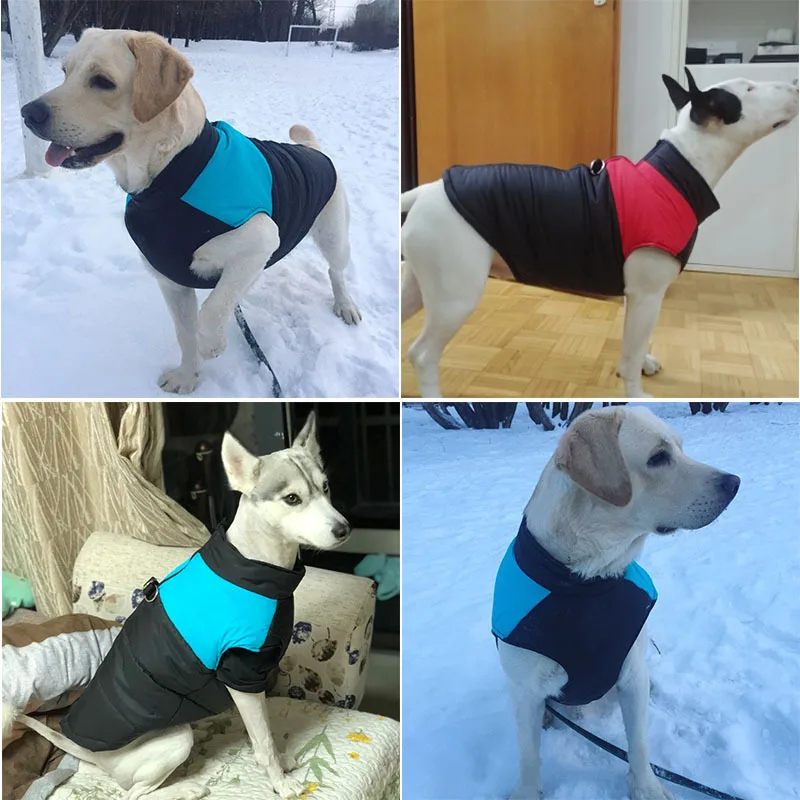 Waterproof Pet Dog Puppy Vest Jacket Winter Warm Dog Clothes Pet Padded Vest Back Zipper Jacket Coat For Small Medium Large Dogs