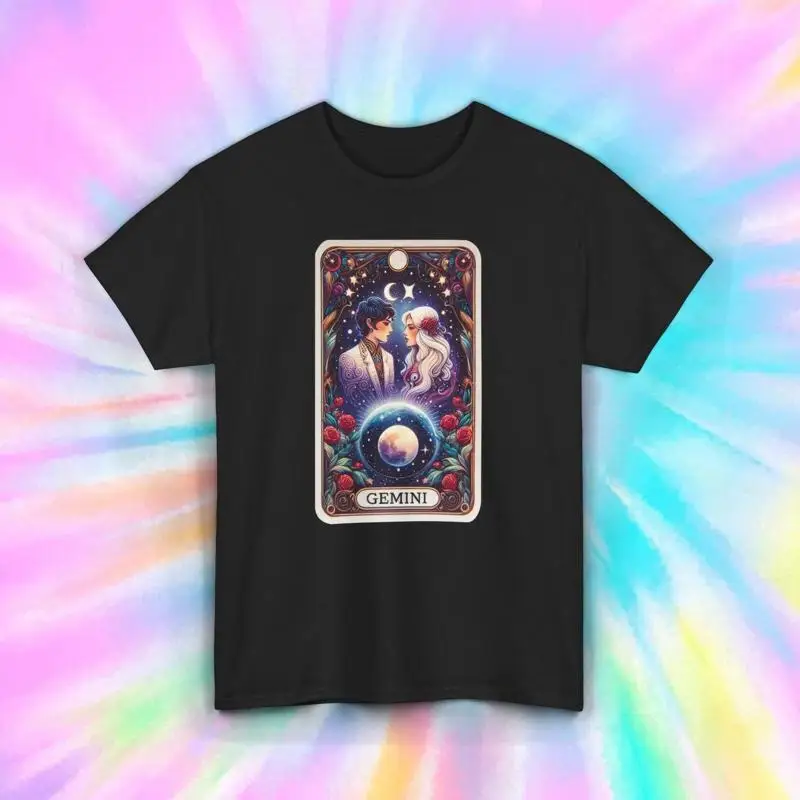 

Gemini Tarot Card T Shirt Zodiac Astrology Horoscope S 5XL